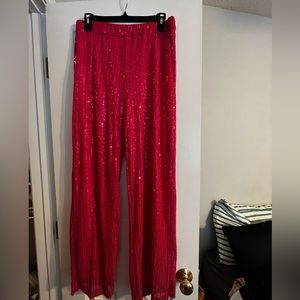 Sequin bootcut pants